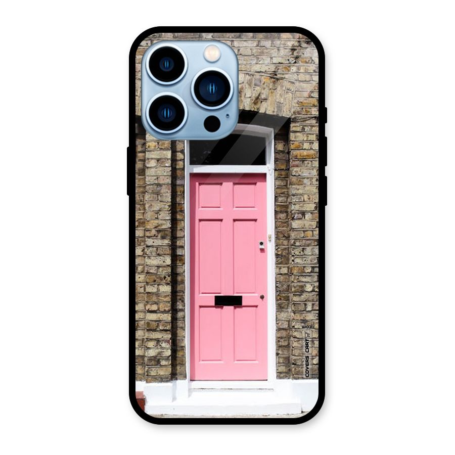 Pastel Pink Door Glass Back Case for iPhone 13 Pro