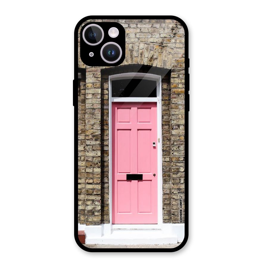 Pastel Pink Door Glass Back Case for iPhone 14 Plus