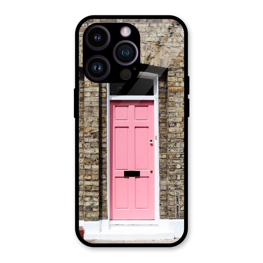 Pastel Pink Door Glass Back Case for iPhone 14 Pro