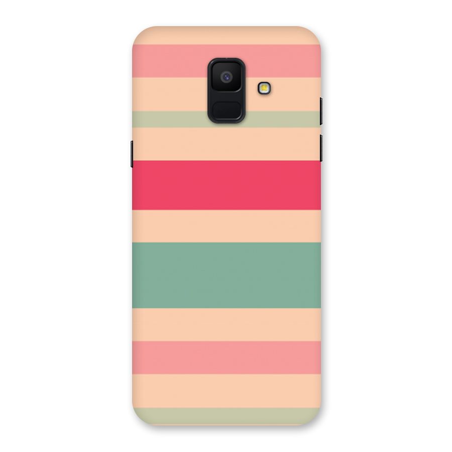 Pastel Stripes Vintage Back Case for Galaxy A6 (2018)