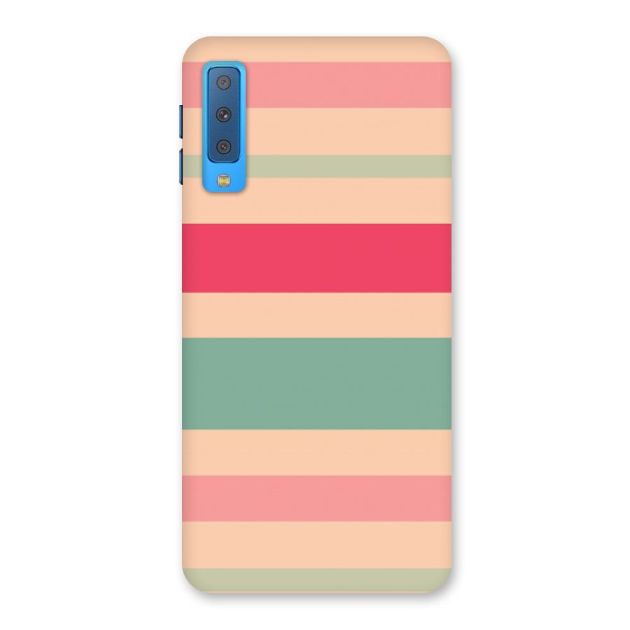 Pastel Stripes Vintage Back Case for Galaxy A7 (2018)