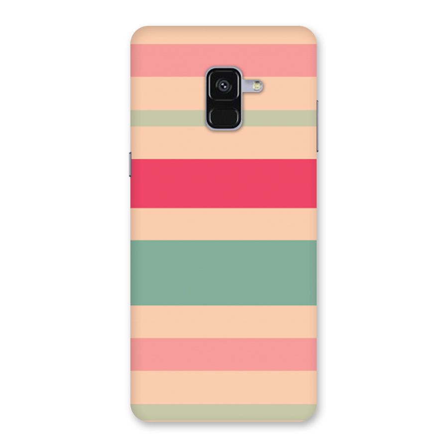 Pastel Stripes Vintage Back Case for Galaxy A8 Plus