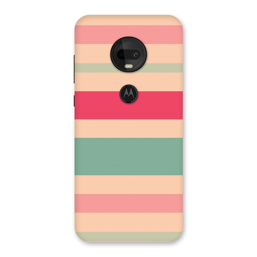 Pastel Stripes Vintage Back Case for Moto G7