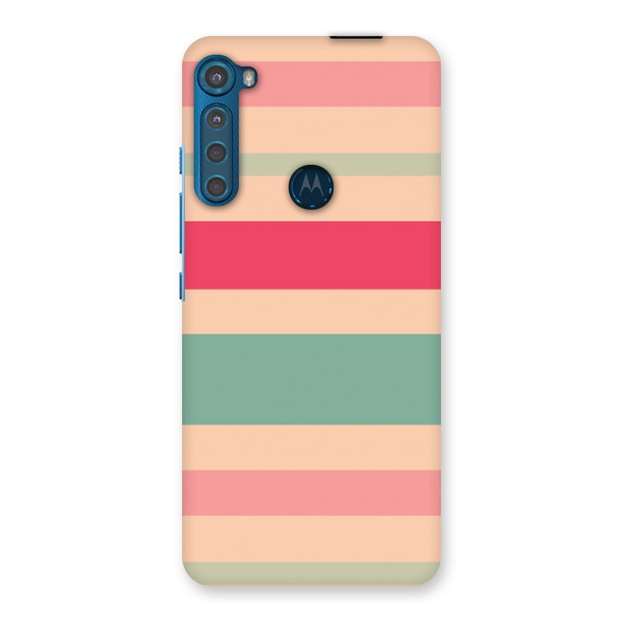 Pastel Stripes Vintage Back Case for Motorola One Fusion Plus