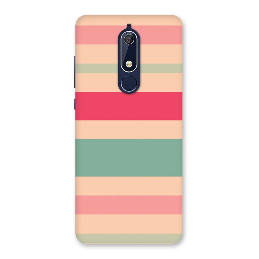 Pastel Stripes Vintage Back Case for Nokia 5.1