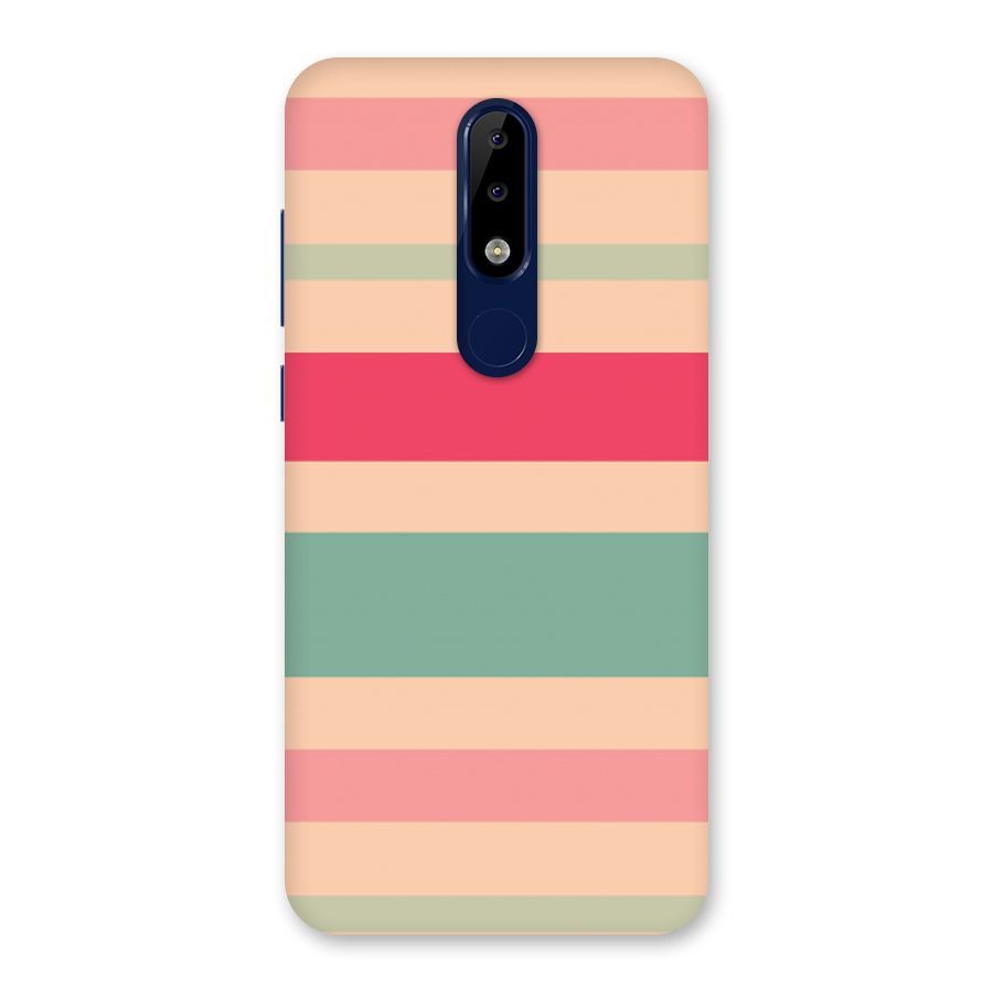 Pastel Stripes Vintage Back Case for Nokia 5.1 Plus