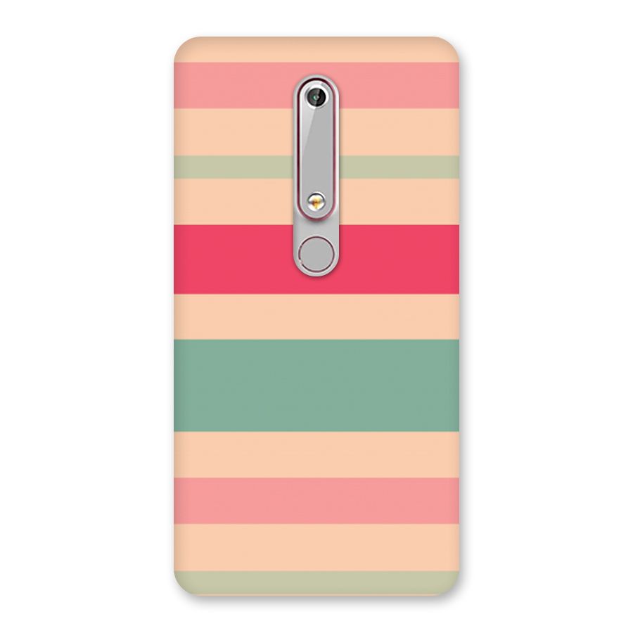 Pastel Stripes Vintage Back Case for Nokia 6.1