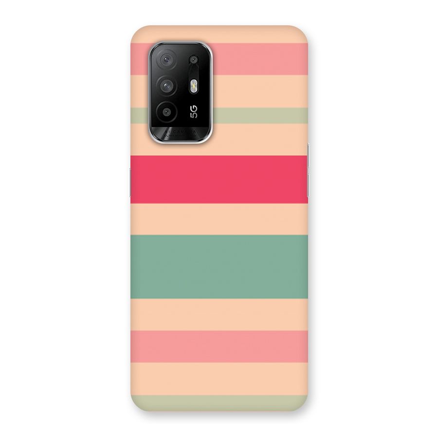 Pastel Stripes Vintage Back Case for Oppo F19 Pro Plus 5G