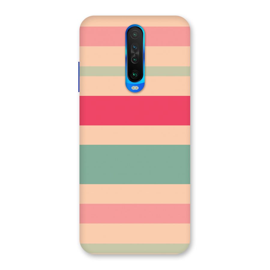 Pastel Stripes Vintage Back Case for Poco X2
