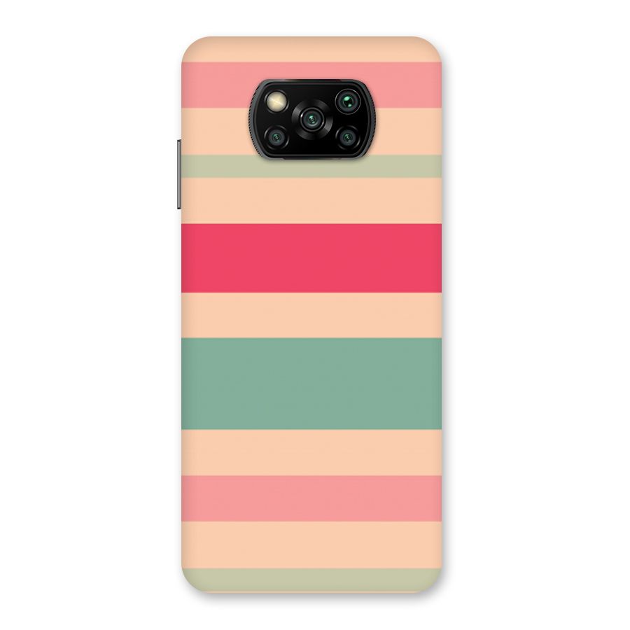 Pastel Stripes Vintage Back Case for Poco X3