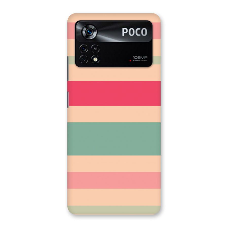 Pastel Stripes Vintage Back Case for Poco X4 Pro 5G