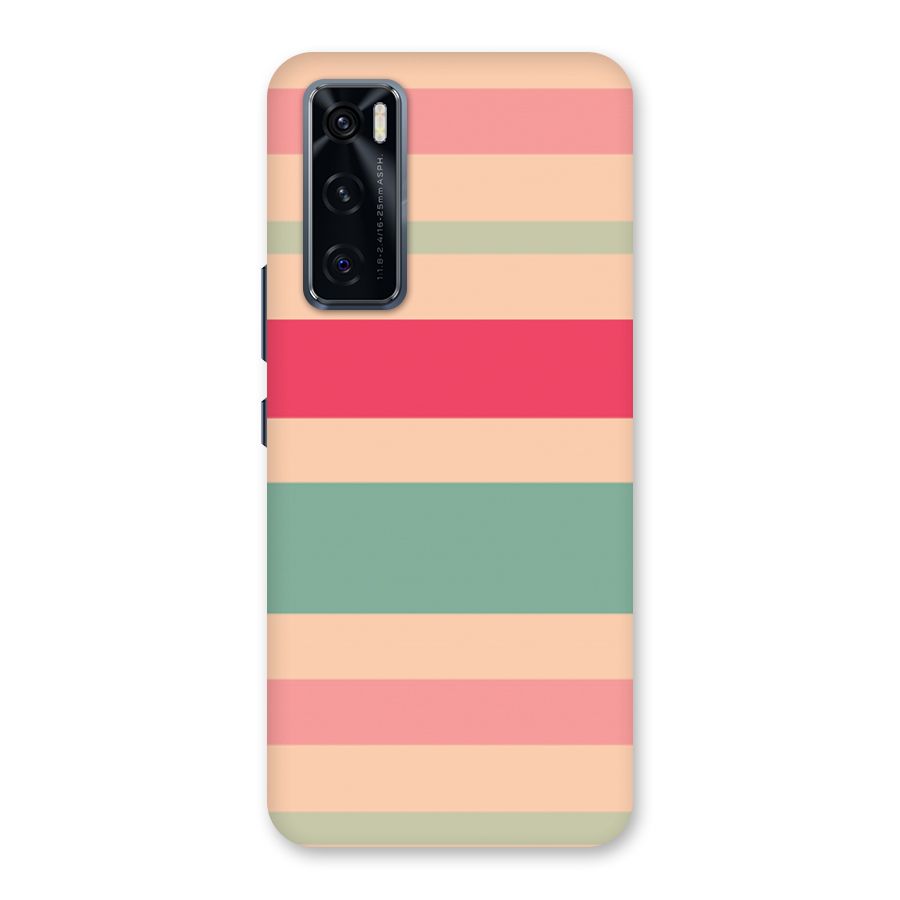 Pastel Stripes Vintage Back Case for Vivo V20 SE