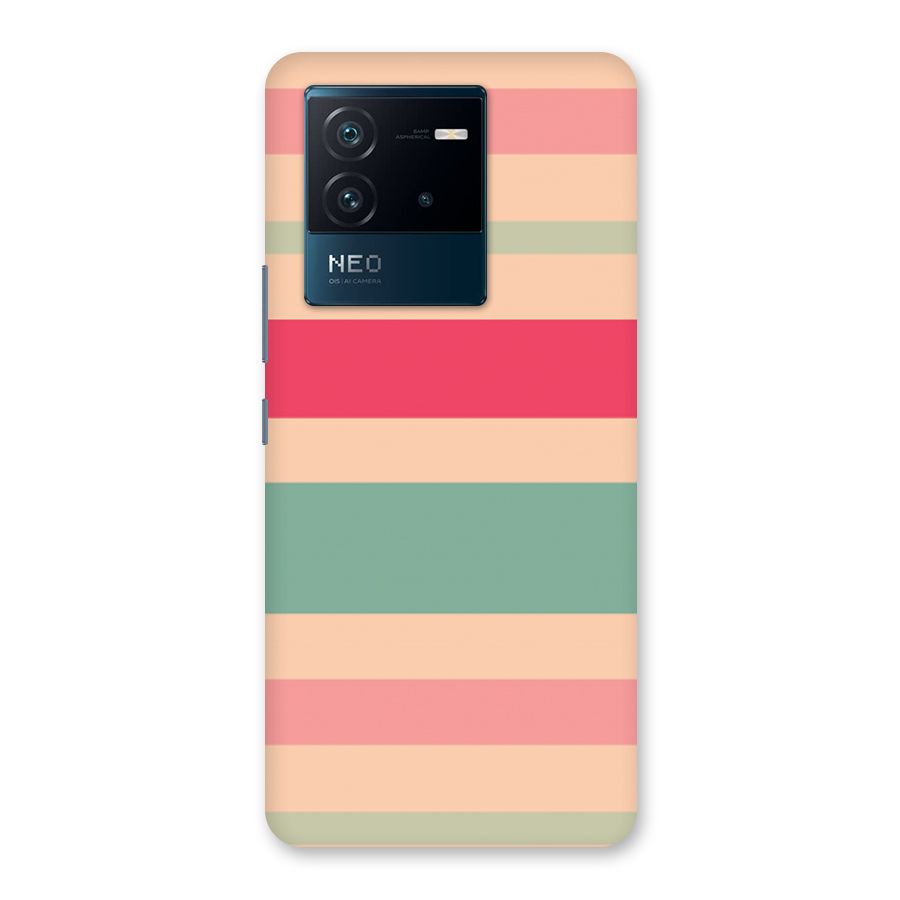 Pastel Stripes Vintage Back Case for Vivo iQOO Neo 6 5G