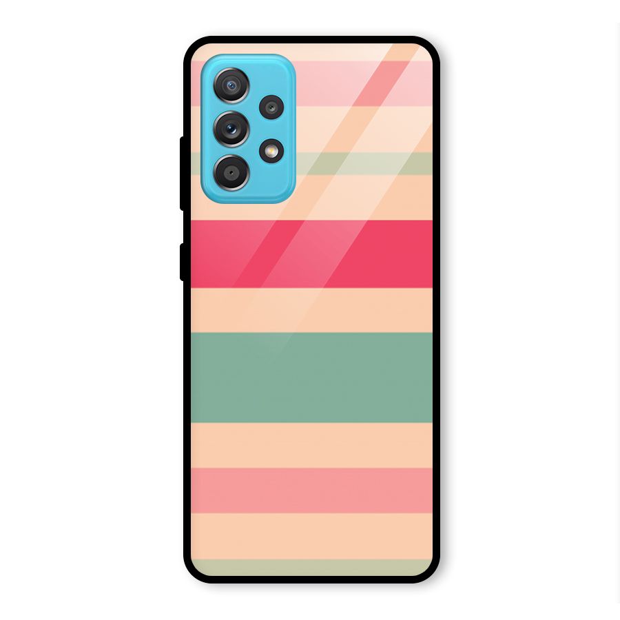 Pastel Stripes Vintage Glass Back Case for Galaxy A52s 5G