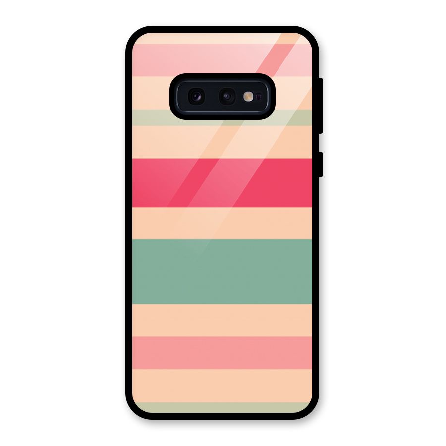 Pastel Stripes Vintage Glass Back Case for Galaxy S10e