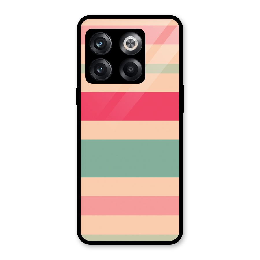 Pastel Stripes Vintage Glass Back Case for OnePlus 10T