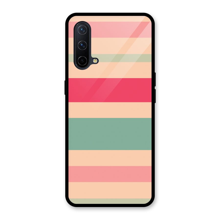 Pastel Stripes Vintage Glass Back Case for OnePlus Nord CE 5G