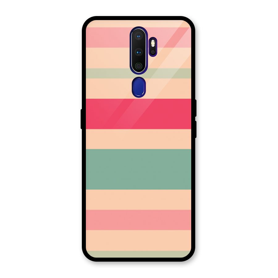 Pastel Stripes Vintage Glass Back Case for Oppo A9 (2020)