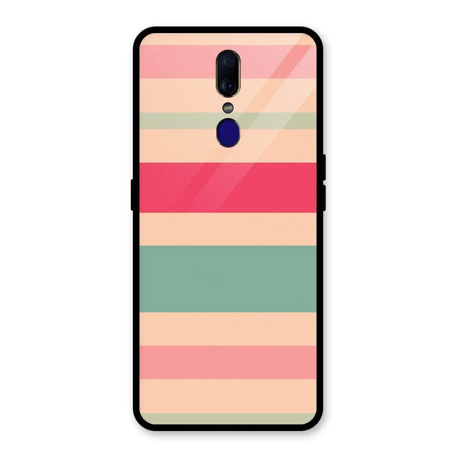 Pastel Stripes Vintage Glass Back Case for Oppo F11