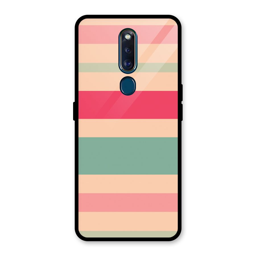 Pastel Stripes Vintage Glass Back Case for Oppo F11 Pro