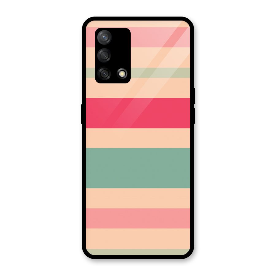 Pastel Stripes Vintage Glass Back Case for Oppo F19