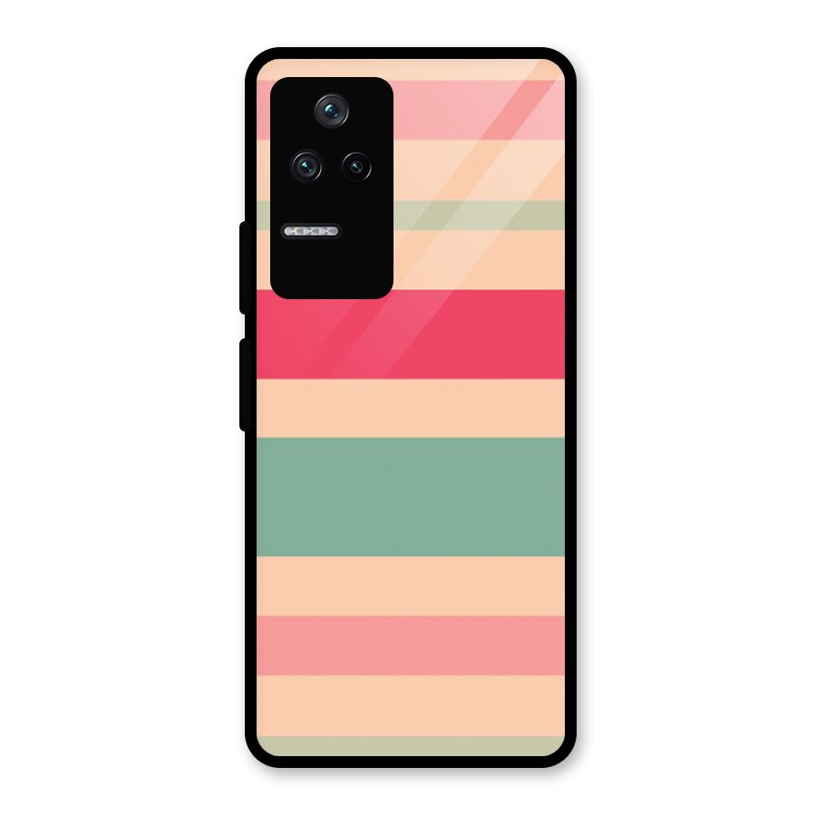 Pastel Stripes Vintage Glass Back Case for Poco F4 5G
