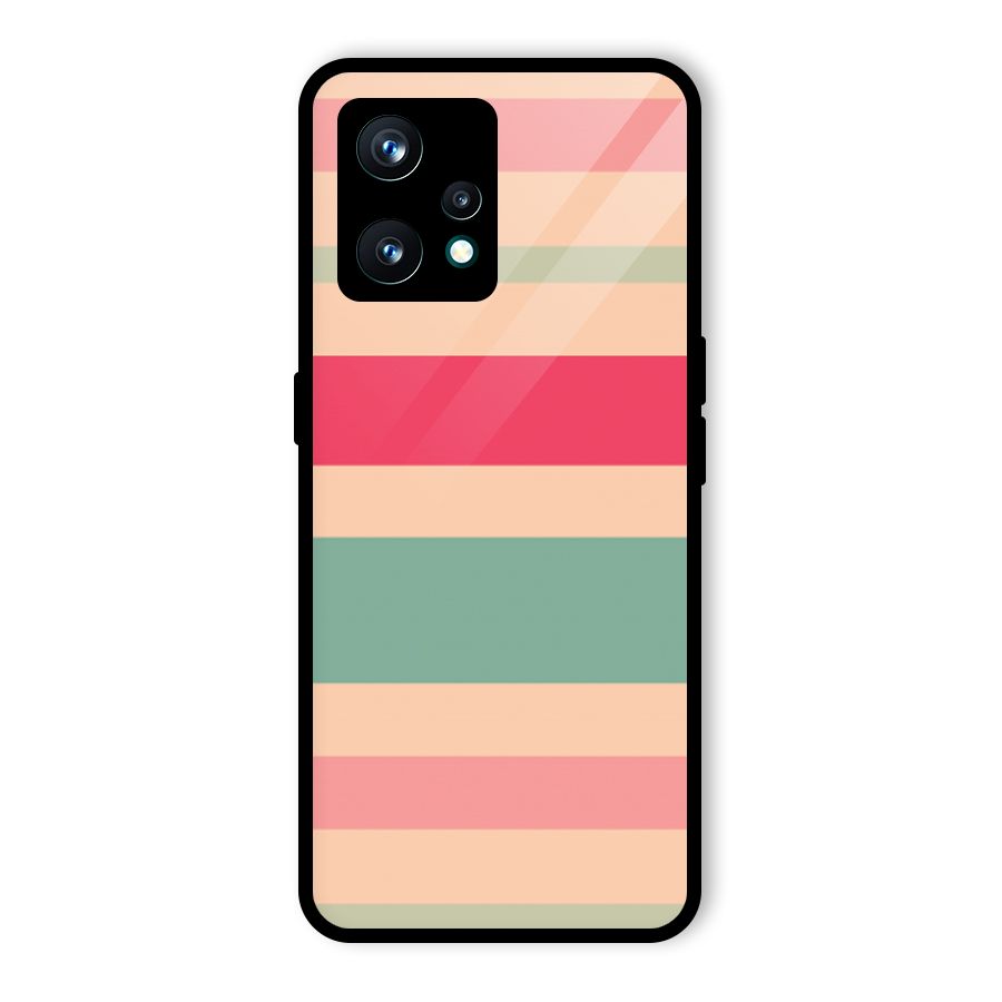 Pastel Stripes Vintage Glass Back Case for Realme 9 Pro Plus 5G