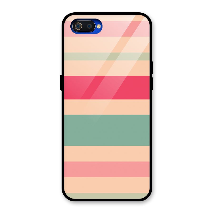 Pastel Stripes Vintage Glass Back Case for Realme C2
