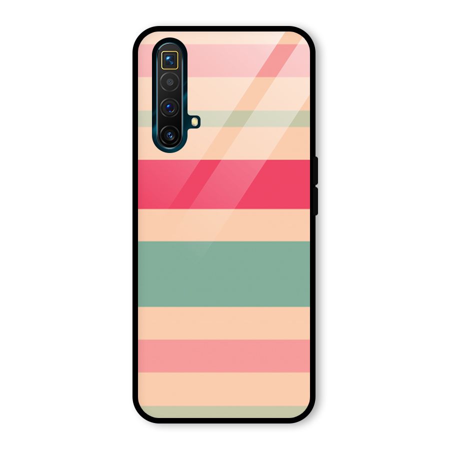 Pastel Stripes Vintage Glass Back Case for Realme X3 SuperZoom