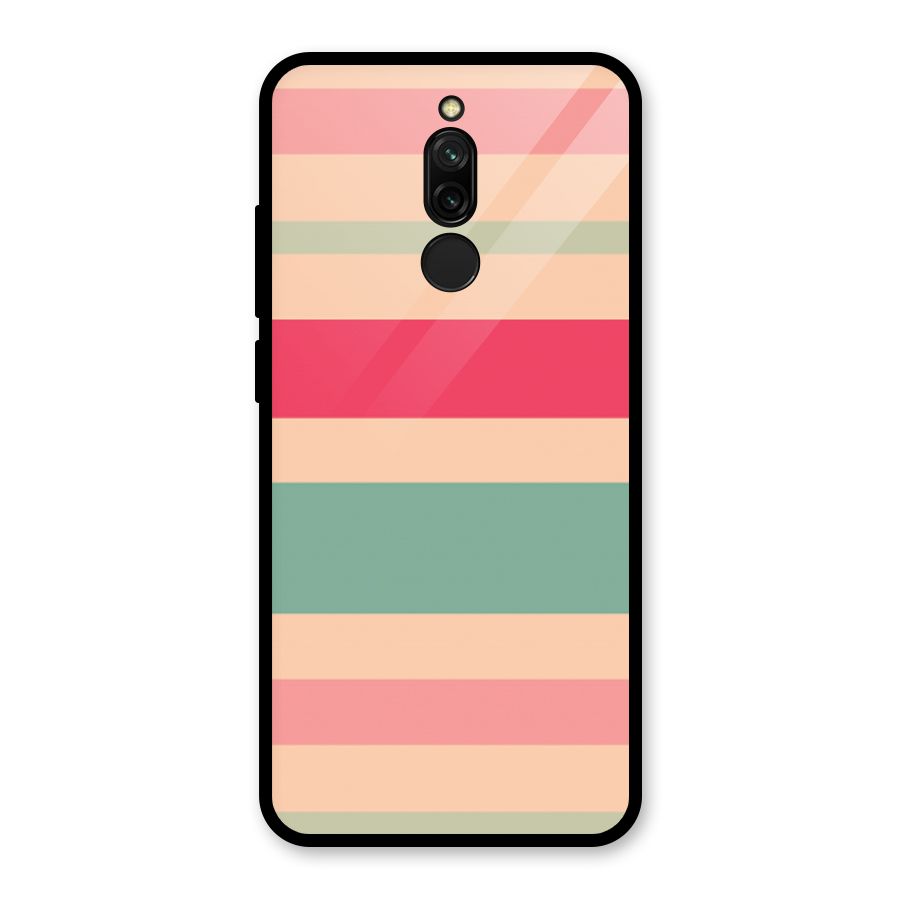 Pastel Stripes Vintage Glass Back Case for Redmi 8