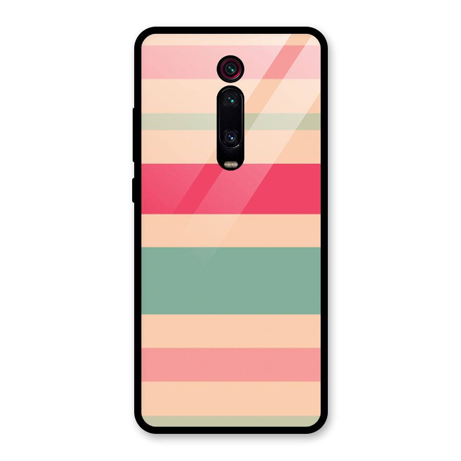 Pastel Stripes Vintage Glass Back Case for Redmi K20