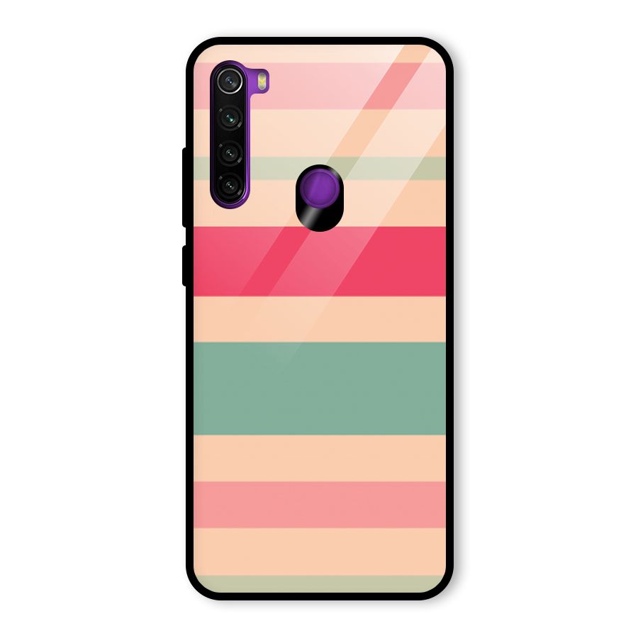 Pastel Stripes Vintage Glass Back Case for Redmi Note 8