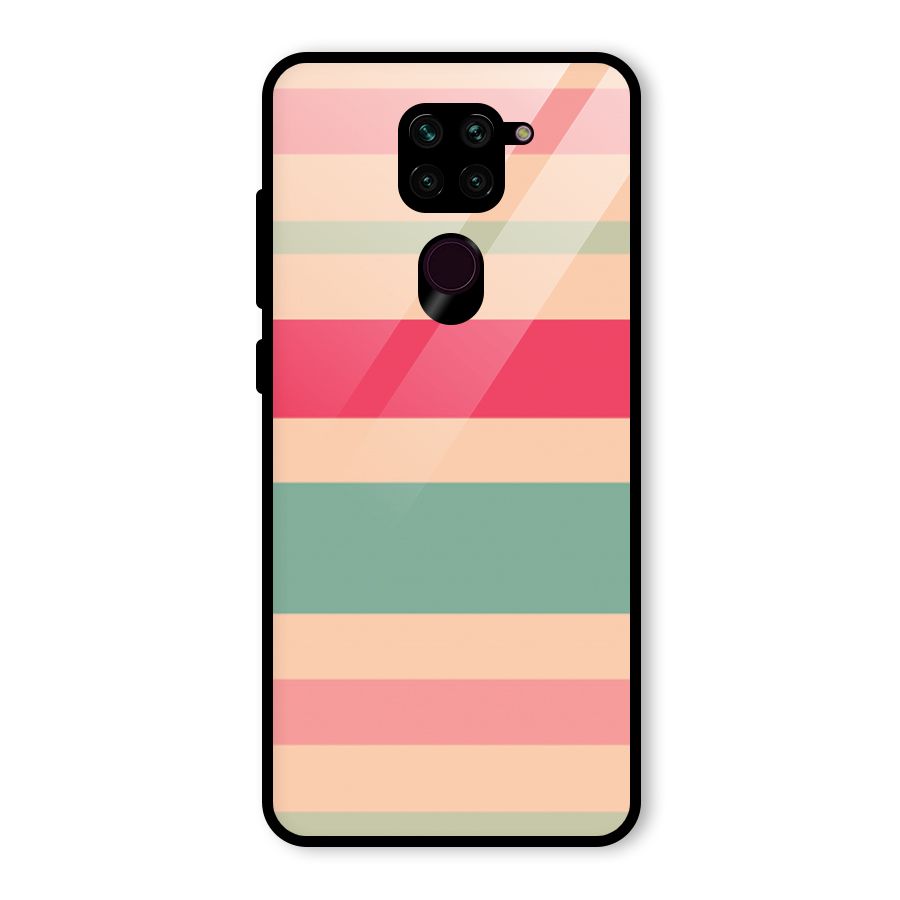 Pastel Stripes Vintage Glass Back Case for Redmi Note 9
