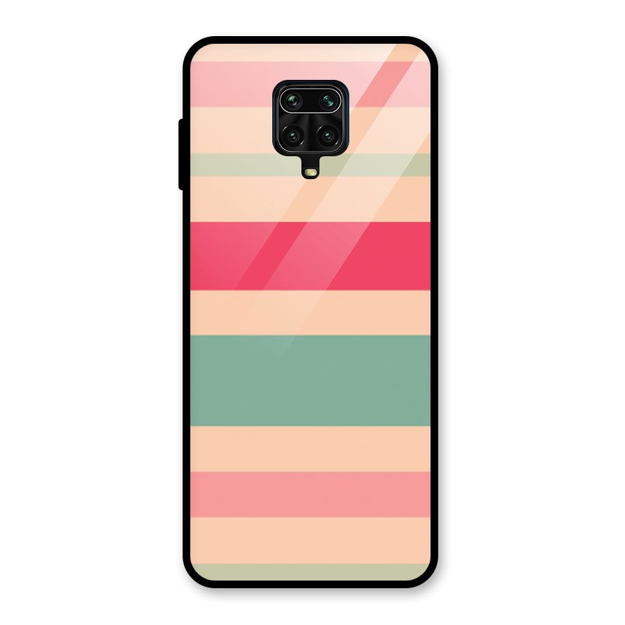 Pastel Stripes Vintage Glass Back Case for Redmi Note 9 Pro Max