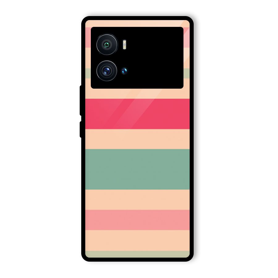 Pastel Stripes Vintage Glass Back Case for Vivo iQOO 9 Pro