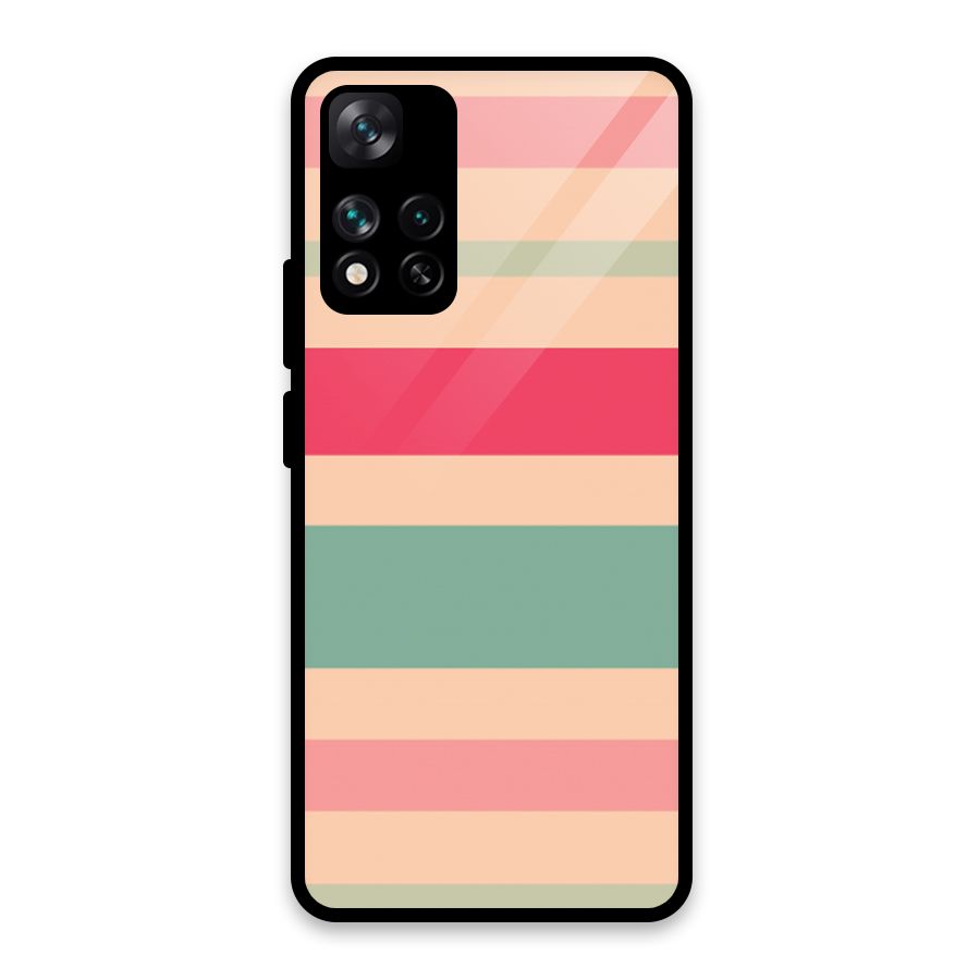Pastel Stripes Vintage Glass Back Case for Xiaomi 11i HyperCharge 5G