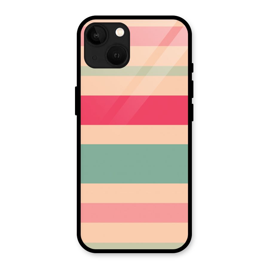 Pastel Stripes Vintage Glass Back Case for iPhone 13