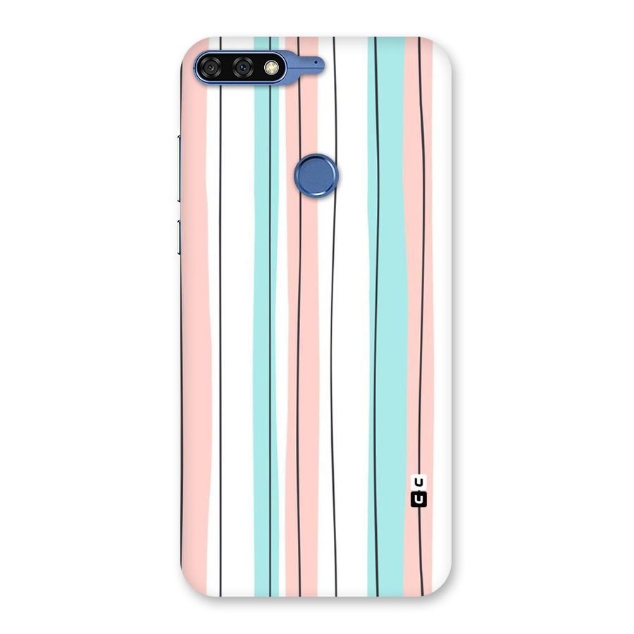 Pastel Tri Stripes Back Case for Honor 7C