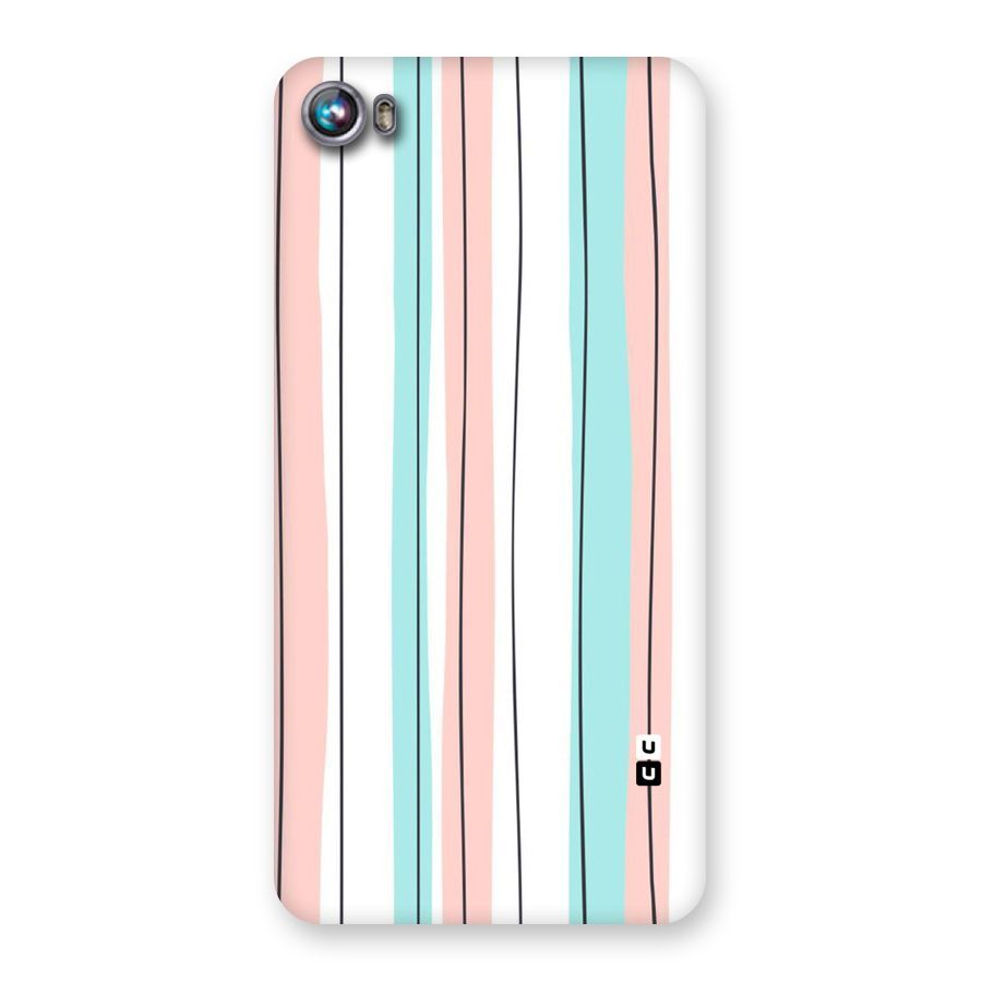 Pastel Tri Stripes Back Case for Micromax Canvas Fire 4 A107