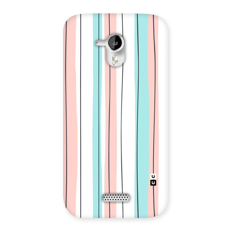 Pastel Tri Stripes Back Case for Micromax Canvas HD A116