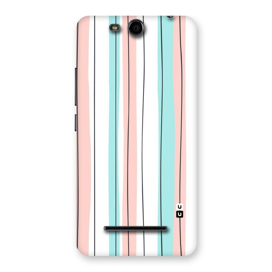 Pastel Tri Stripes Back Case for Micromax Canvas Juice 3 Q392