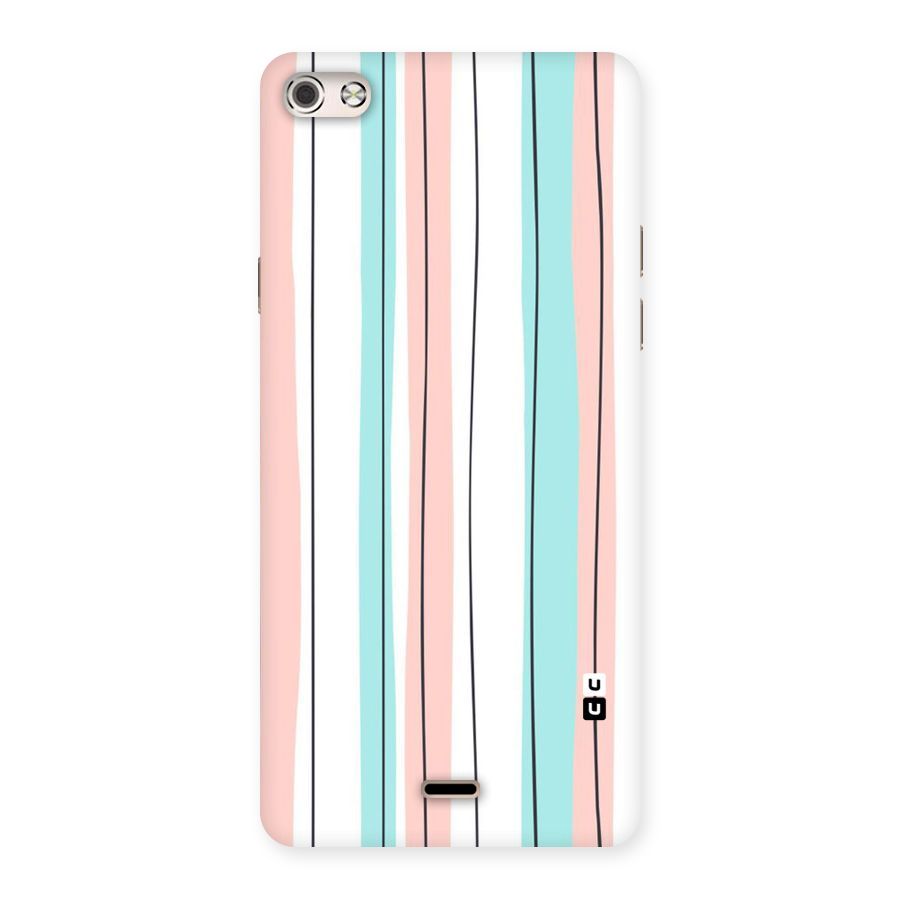 Pastel Tri Stripes Back Case for Micromax Canvas Silver 5