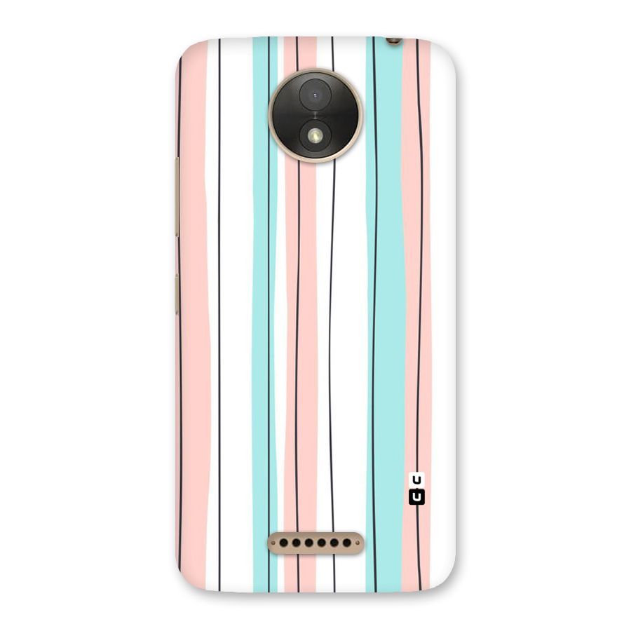 Pastel Tri Stripes Back Case for Moto C Plus
