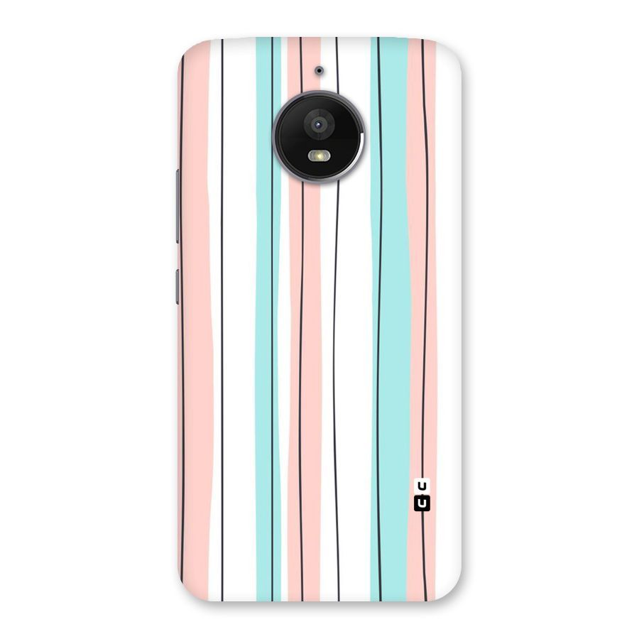 Pastel Tri Stripes Back Case for Moto E4 Plus