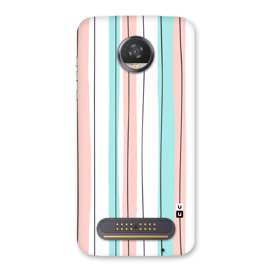 Pastel Tri Stripes Back Case for Moto Z2 Play