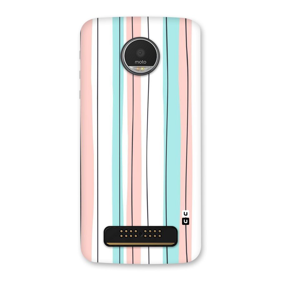 Pastel Tri Stripes Back Case for Moto Z Play