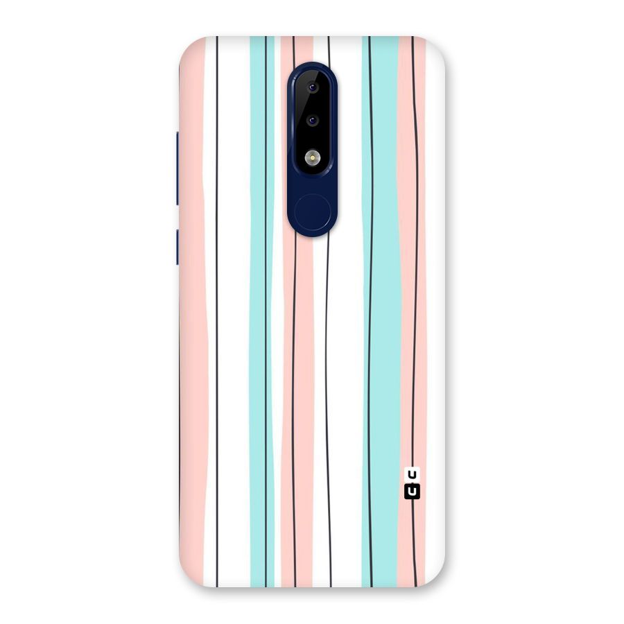 Pastel Tri Stripes Back Case for Nokia 5.1 Plus