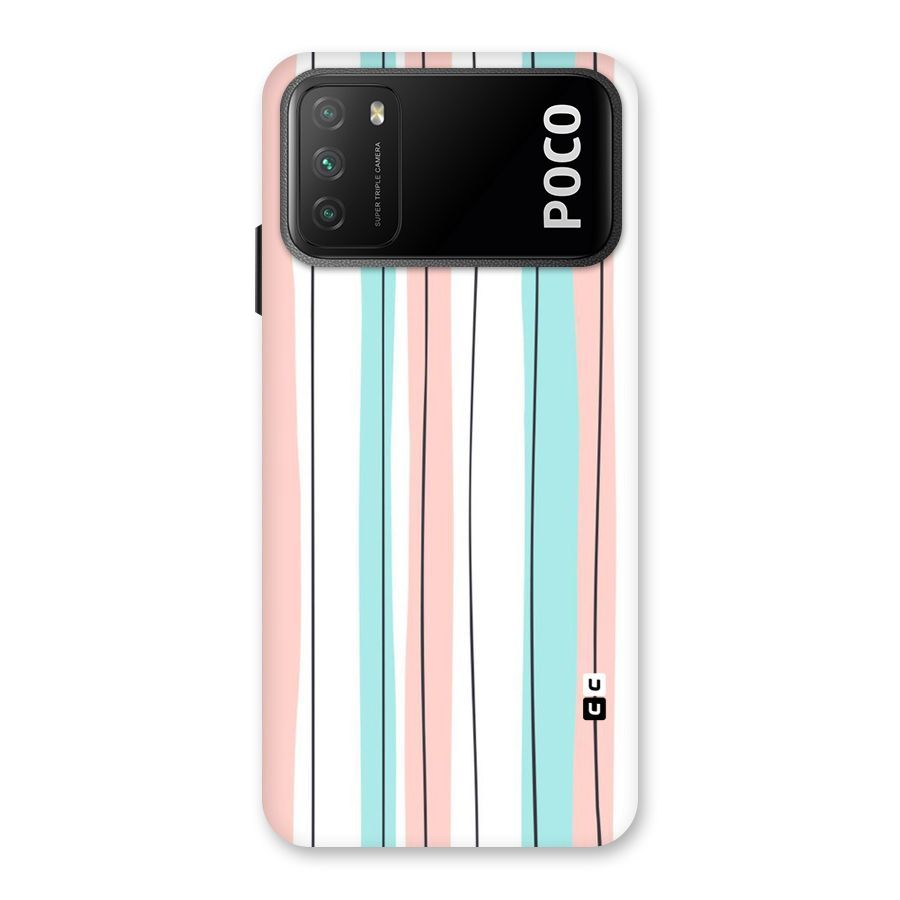 Pastel Tri Stripes Back Case for Poco M3