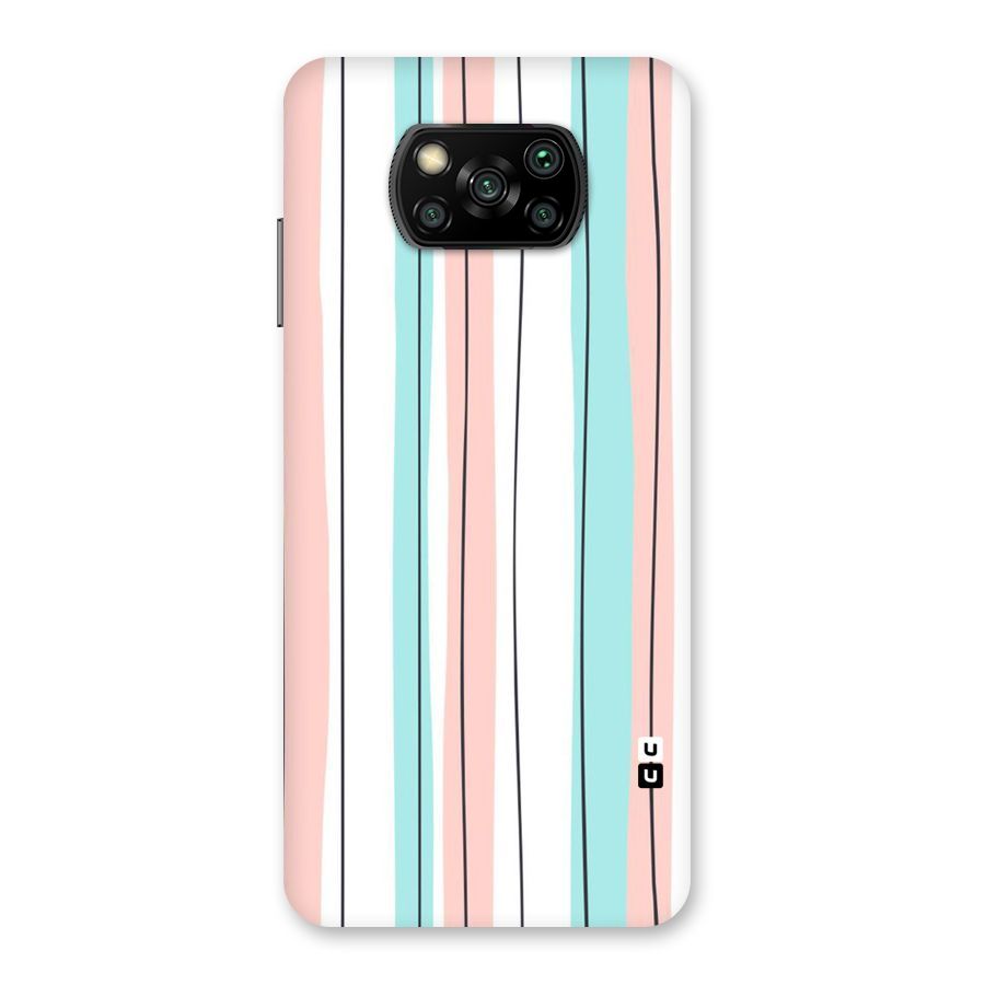 Pastel Tri Stripes Back Case for Poco X3