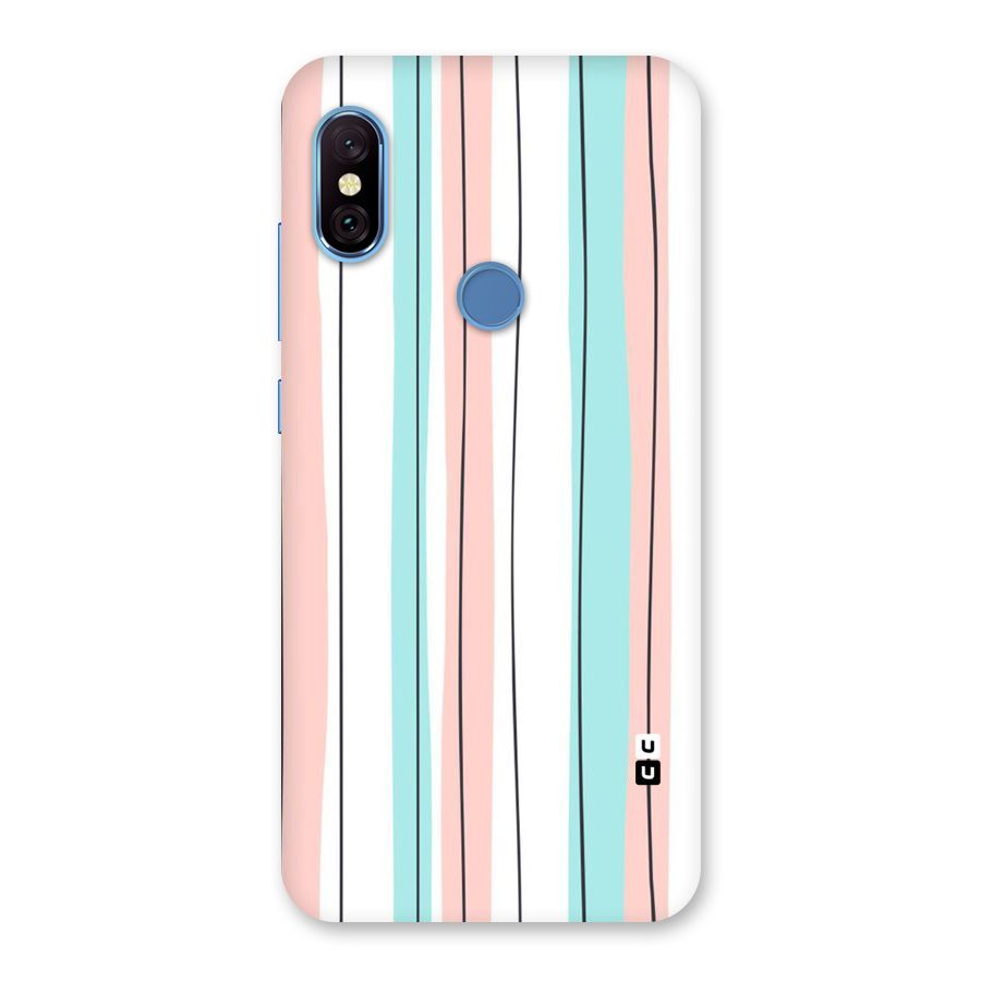 Pastel Tri Stripes Back Case for Redmi Note 6 Pro